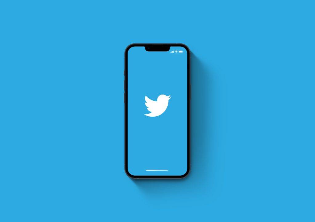 Twitter logo on a phone