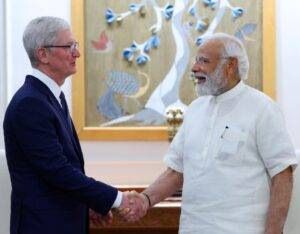 Apple Chief Tim Cook meets India PM Narendra Modi; inaugurates Apple Saket
