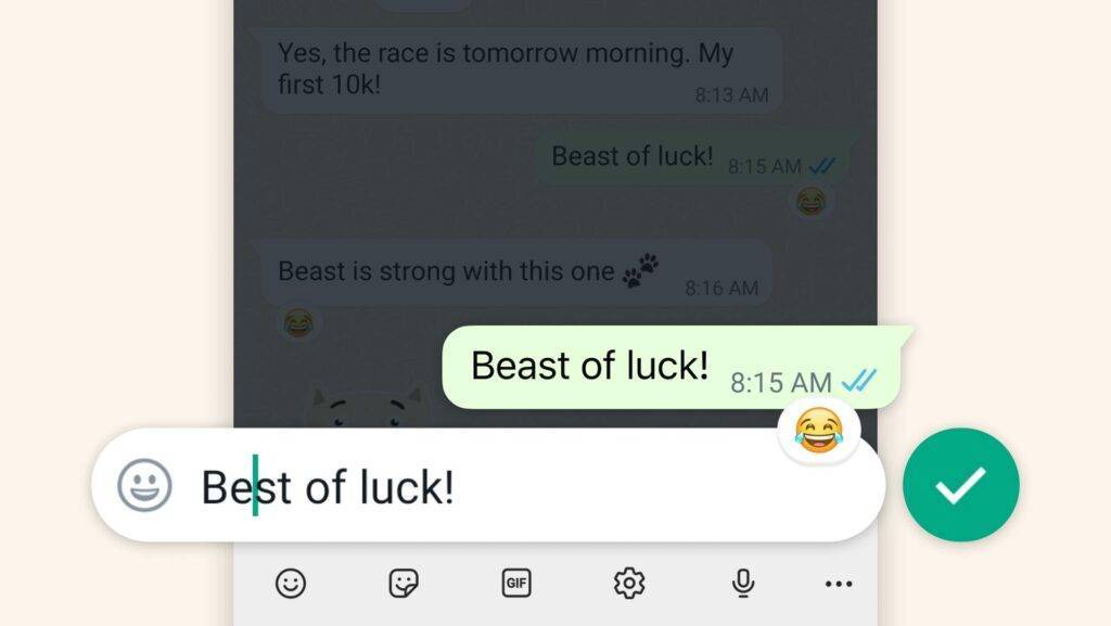 WhatsApp now lets you edit messages up to 15 minutes after being sent