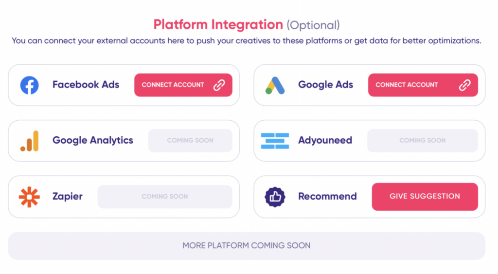 AdCreative Platform Integration